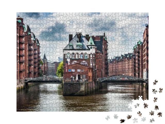 Puzzle 1000 Teile „Die berühmte Speicherstadt in Hamburg“