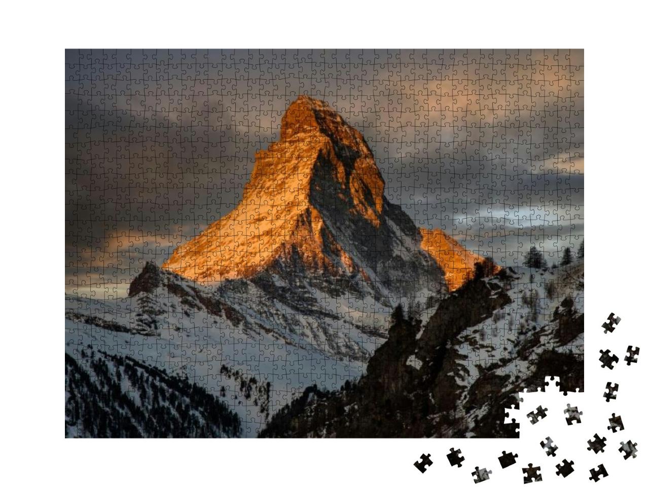 Puzzle 1000 Teile „Sonnenuntergang am Matterhorn, , Zermatt, Schweiz“