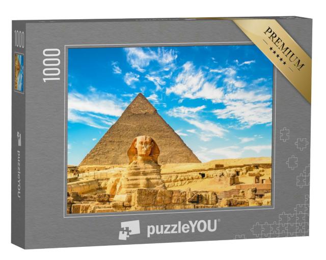 Puzzle 1000 Teile „Die Sphinx und Pyramide, Kairo, Ägypten“