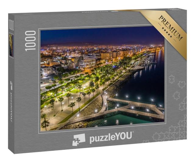 Puzzle 1000 Teile „Promenade von Limassol bei Nacht, Zypern“