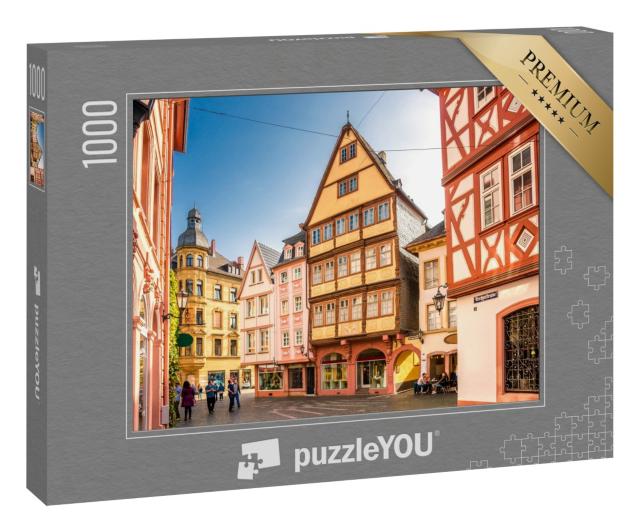Puzzle 1000 Teile „Mainz: historische Häuser der Altstadt, Deutschland“