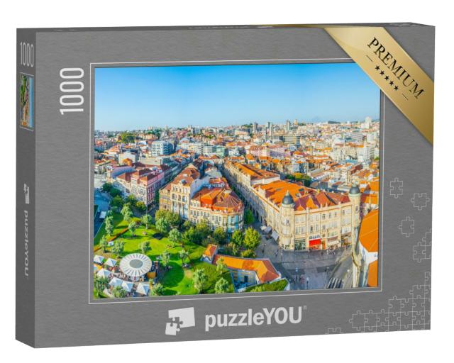 Puzzle 1000 Teile „Luftaufnahme der Praca de Lisboa in Porto, Portugal“