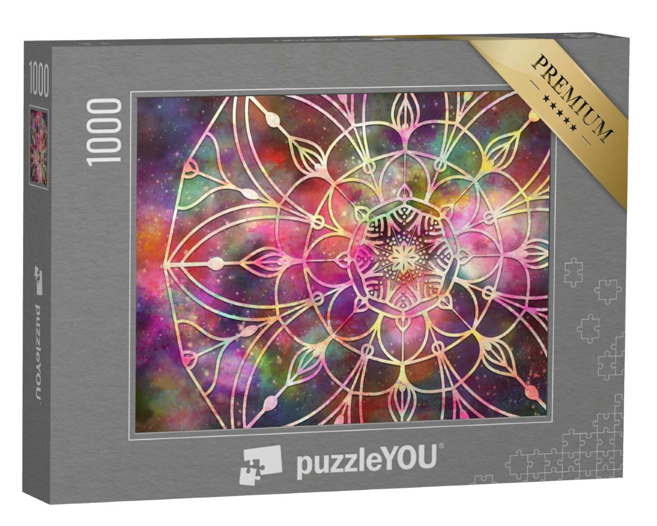 Puzzle 1000 Teile „Digitale Kunst: Mandala mit Sternengalaxie“