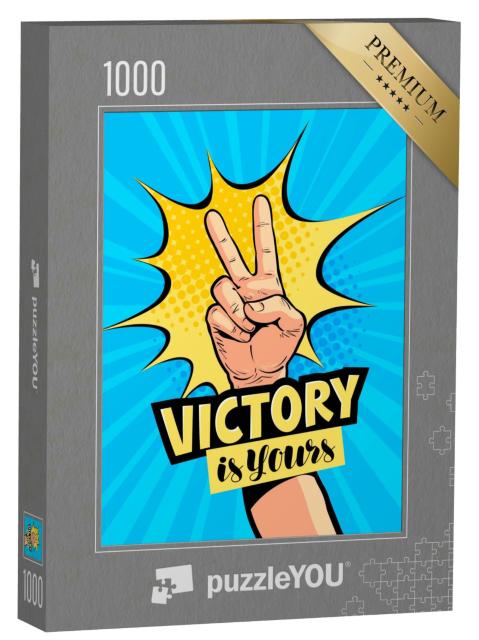 Puzzle 1000 Teile „Der Sieg ist dein, Schriftzug. Motivationsposter“