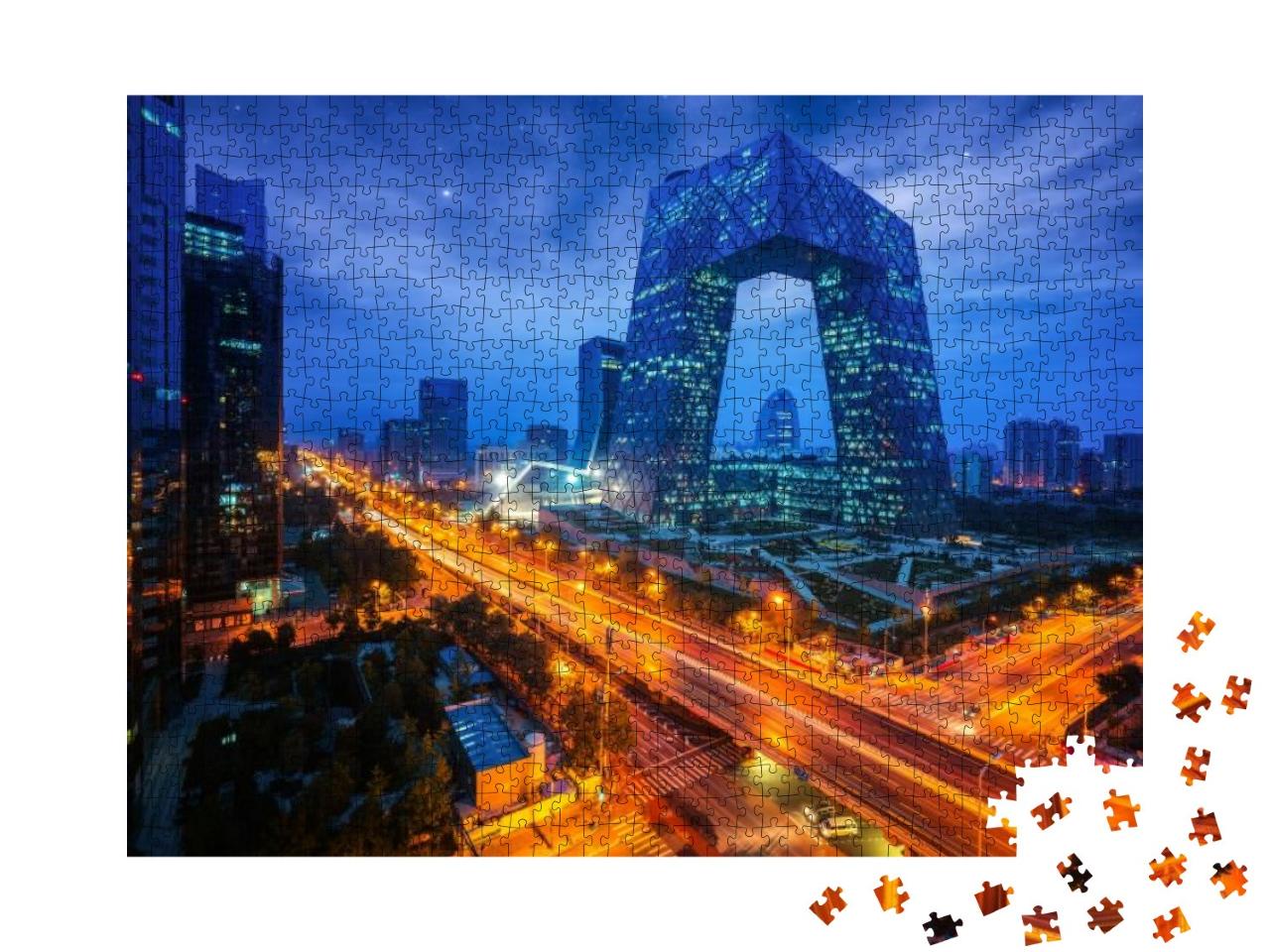 Puzzle 1000 Teile „Peking bei Nacht, China“
