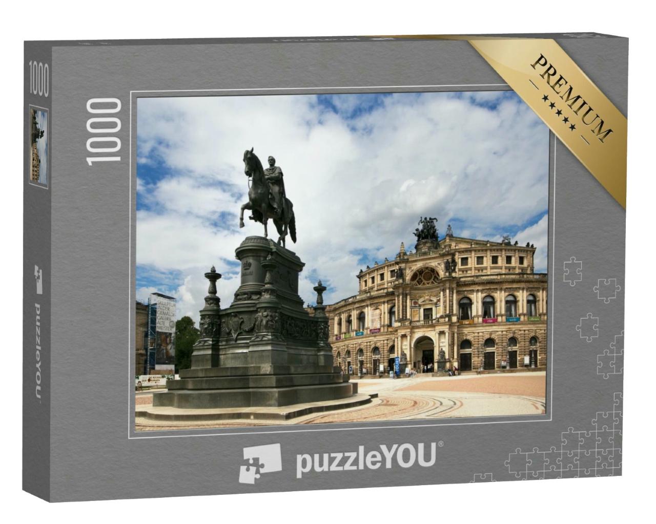 Puzzle 1000 Teile „König-Johann-Denkmal auf dem Theaterplatz von Dresden“