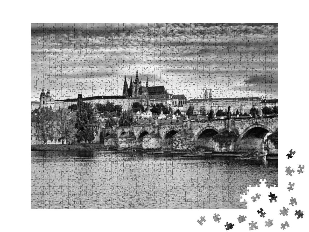 Puzzle 1000 Teile „Blick auf das Zentrum von Prag mit Hradschin und Karlsbrücke, Tschechische Republik“
