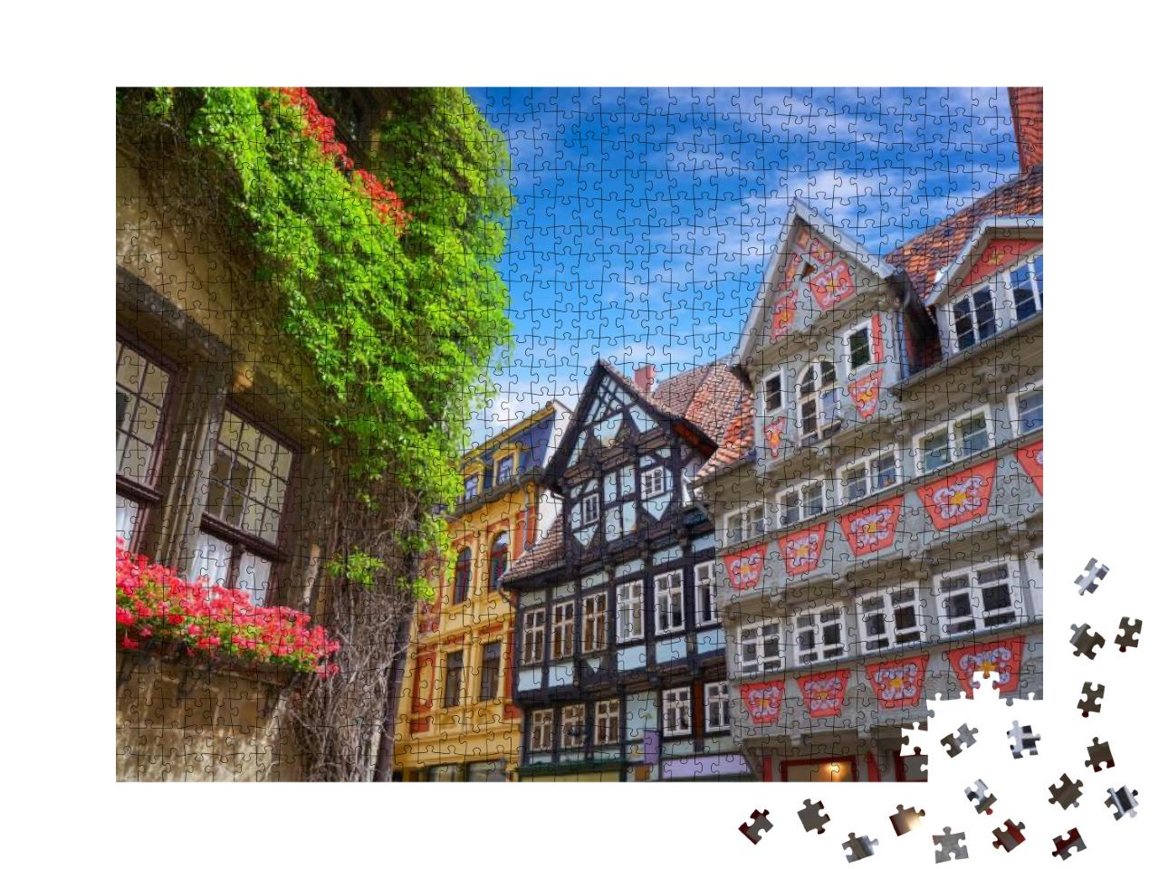 Puzzle 1000 Teile „Stadtfassaden von Quedlinburg, Harz, Sachsen-Anhalt“