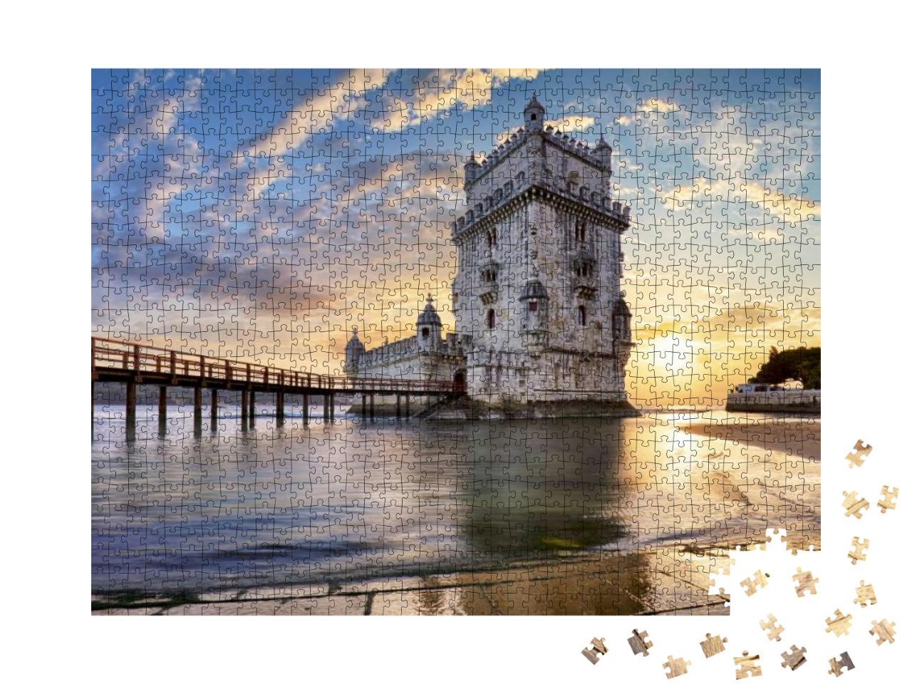 Puzzle 1000 Teile „Lissabon, Turm von Belem am Fluss Tejo in Portugal“