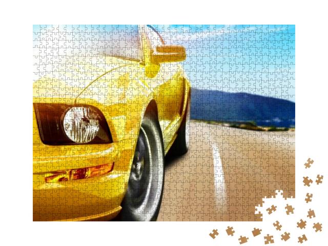 Puzzle 1000 Teile „Gelber Sportwagen“