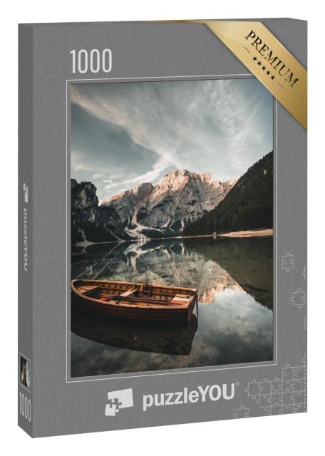 Puzzle 1000 Teile „Pragser Wildsee oder Lago di Braies, Dolomiten, Südtirol“