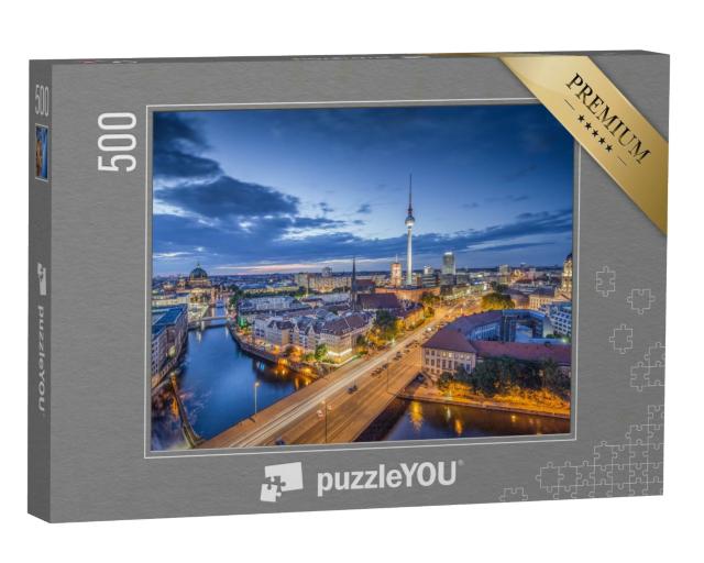 Puzzle 500 Teile „Blick über Berlin am Abend“