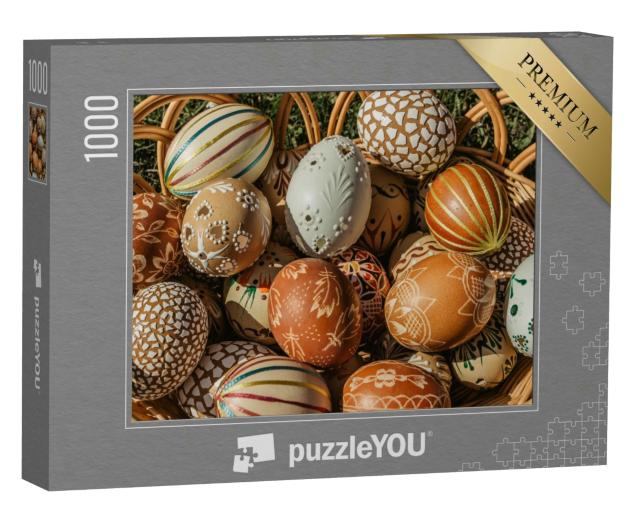 Puzzle 1000 Teile „Kunstvoll verzierte Ostereier“