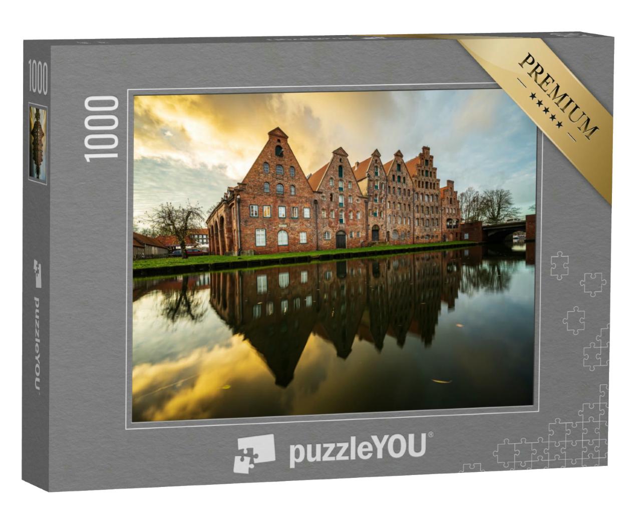 Puzzle 1000 Teile „Alte Salzlagerhäuser in Lübeck an der Trave, Deutschland“