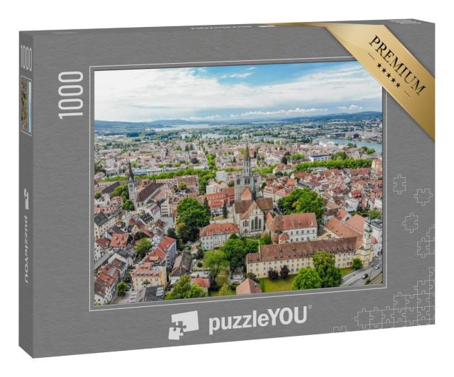Puzzle 1000 Teile „Blick auf die Hafenstadt Konstanz am Bodensee“