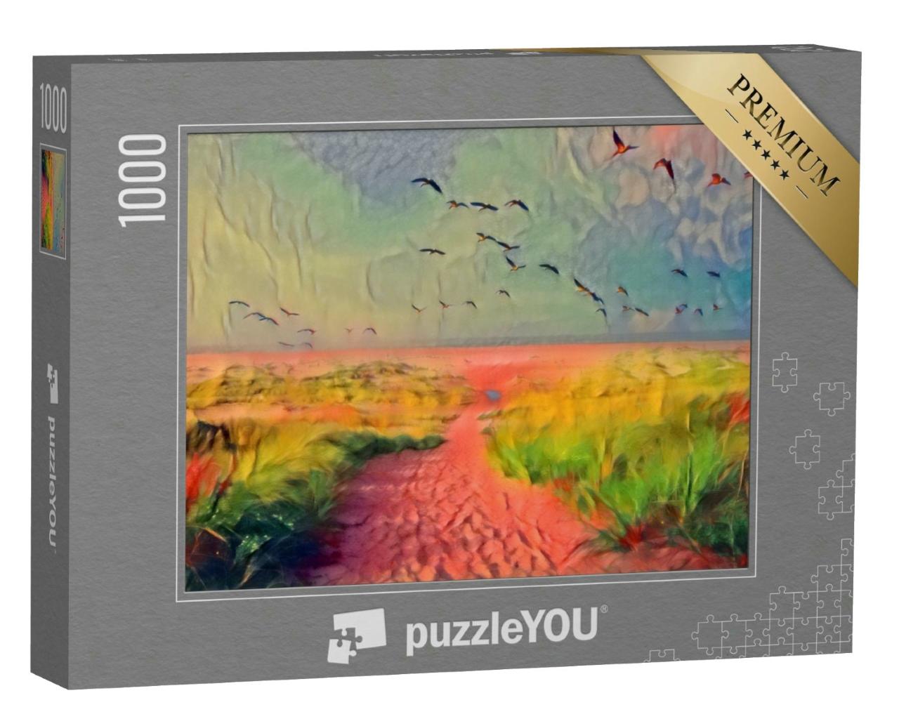 Puzzle 1000 Teile „im Kunst-Stil von Franz Marc - Enten - Puzzle-Kollektion Künstler & Gemälde“