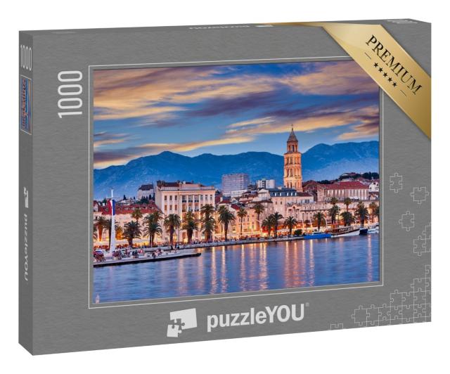 Puzzle 1000 Teile „Split bei Nacht, Kroatien“