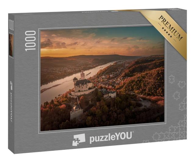 Puzzle 1000 Teile „Mittelrheintal: Marksburg im Herbst“