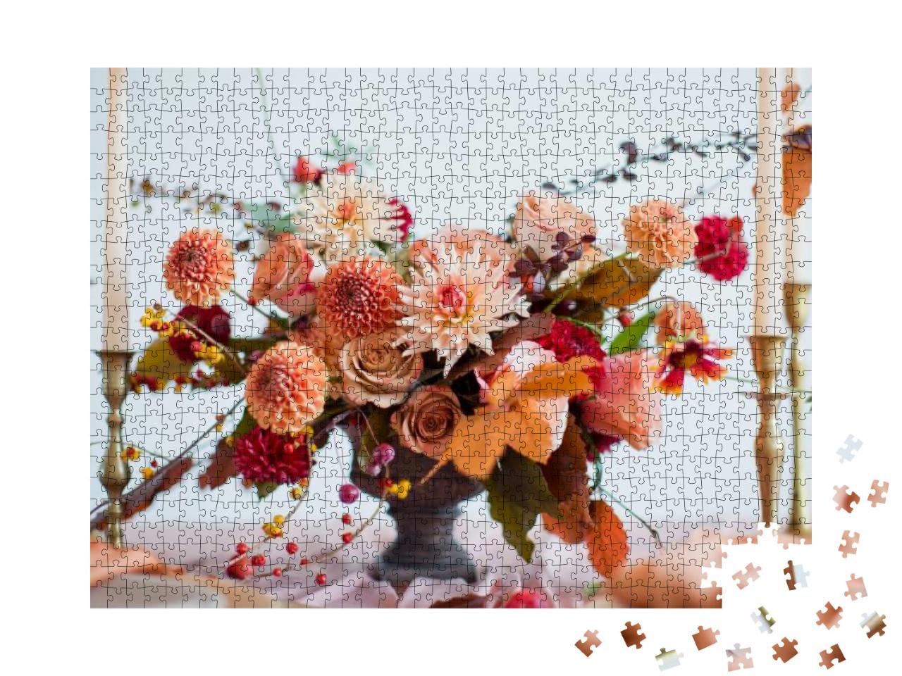 Puzzle 1000 Teile „Schöne Blumen: orange Zusammensetzung für den Herbst“