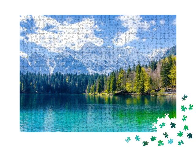 Puzzle 1000 Teile „Bergsee: Wasser und Landschaft“