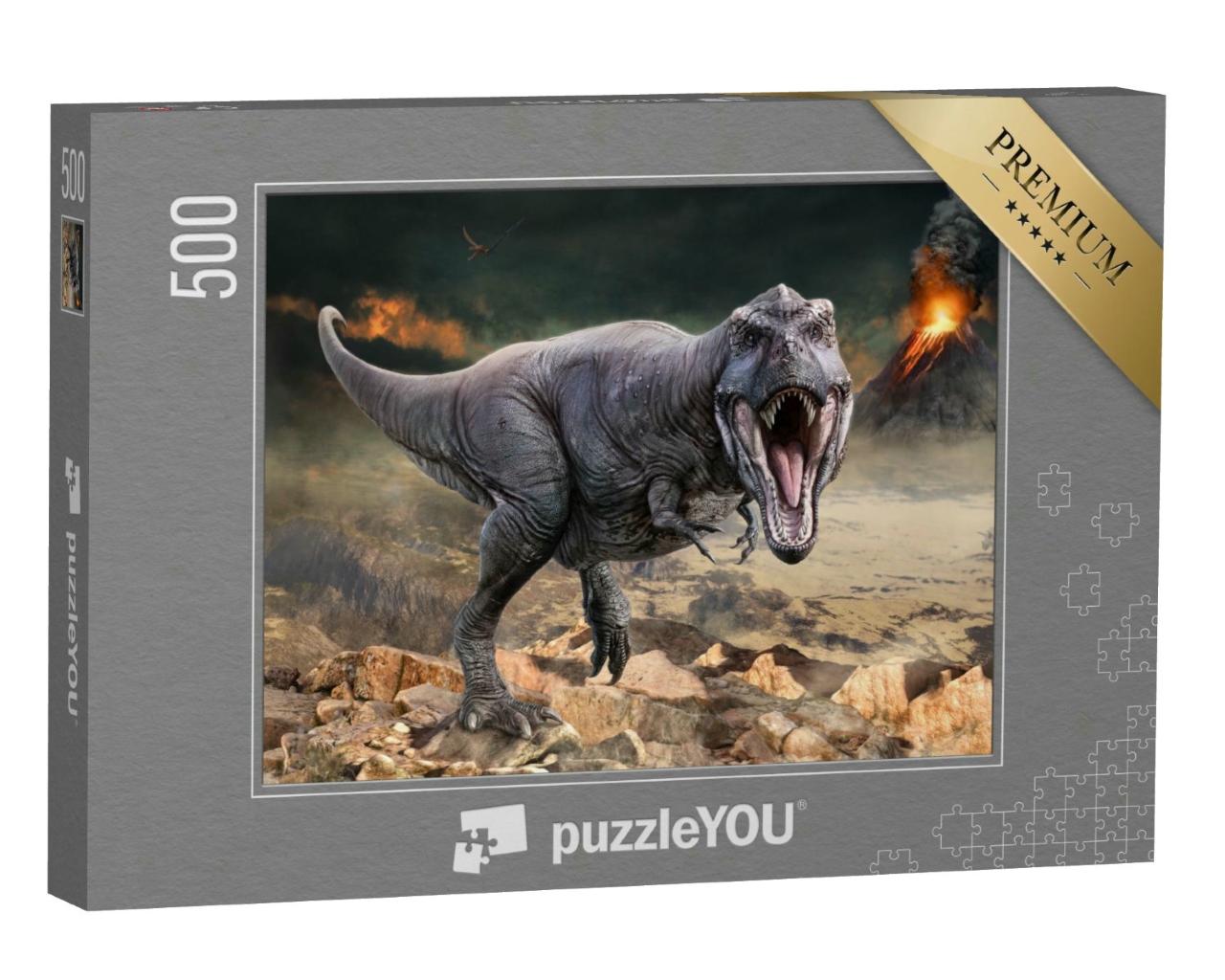 Puzzle 500 Teile „3D-Illustration des Tyrannosaurus rex“
