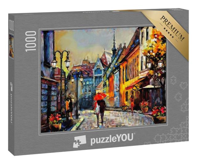 Puzzle 1000 Teile „Ölgemälde der europäischen Stadt Budapest, Ungarn“