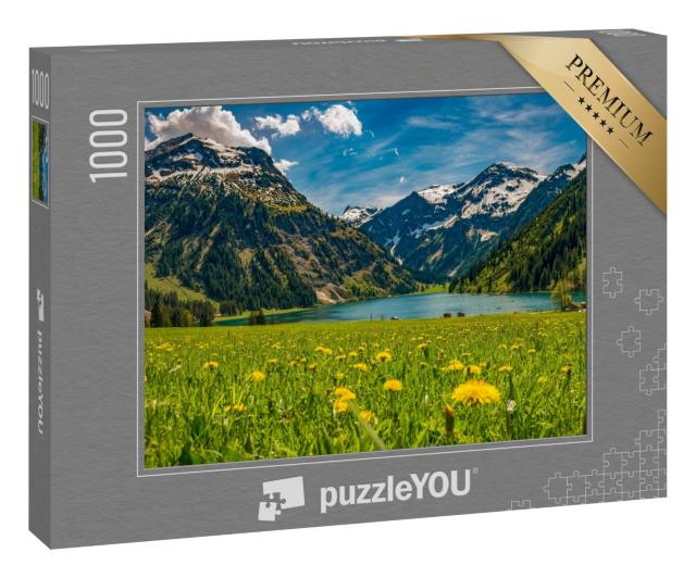 Puzzle 1000 Teile „Vilsalpsee im Frühling, Tannheimer Tal, Österreich“