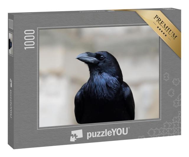 Puzzle 1000 Teile „Nahaufnahme eines Kolkraben“