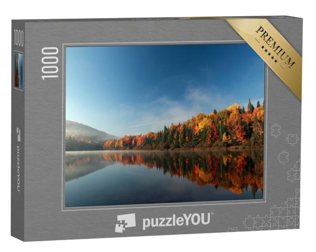 Puzzle 1000 Teile „Bunter Herbstmorgen im Parc national Mont Tremblant, Kanada“