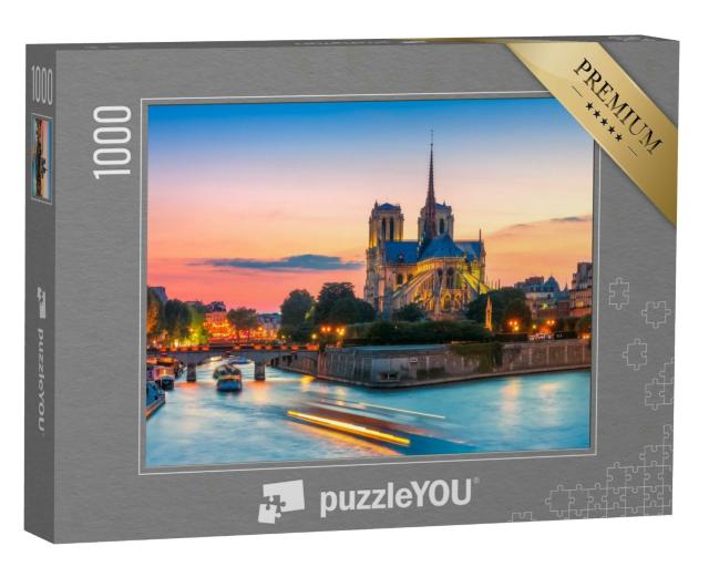 Puzzle 1000 Teile „Malerisches Stadtbild der Kathedrale von Notre Dame de Paris, Frankreich“