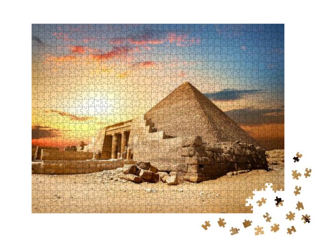 Puzzle 1000 Teile „Ruinen der Cheopspyramide in Kairo, Ägypten“