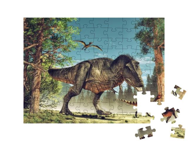 Puzzle 100 Teile „3D-Rendering: Dinosaurier“
