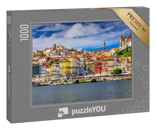 Puzzle 1000 Teile „Porto, Altstadt-Panorama am Fluss Douro“