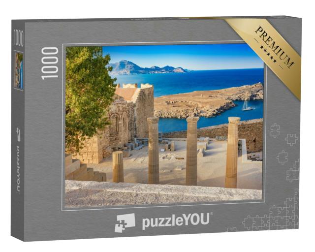 Puzzle 1000 Teile „Akropolis von Lindos, Rhodos, Griechenland“