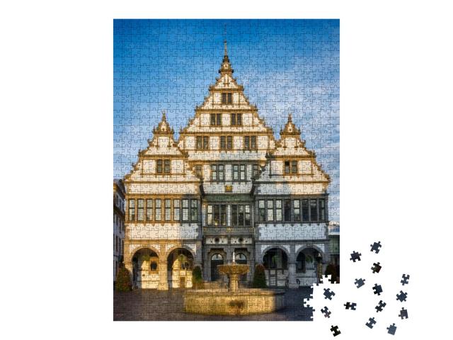 Puzzle 1000 Teile „Paderborner Rathaus, in Deutschland, erbaut im Jahr 1611“