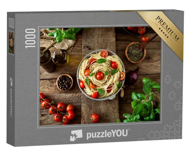 Puzzle 1000 Teile „Italienische Küche: Frische Pasta mit Olivenöl und Knoblauch“