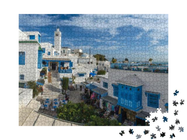 Puzzle 1000 Teile „Schöne Aussicht auf Sidi Bou Said, Tunis, Tunesien“