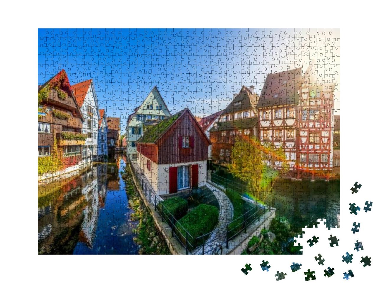Puzzle 1000 Teile „Fischereirevier in Ulm, Baden-Württemberg, Deutschland“
