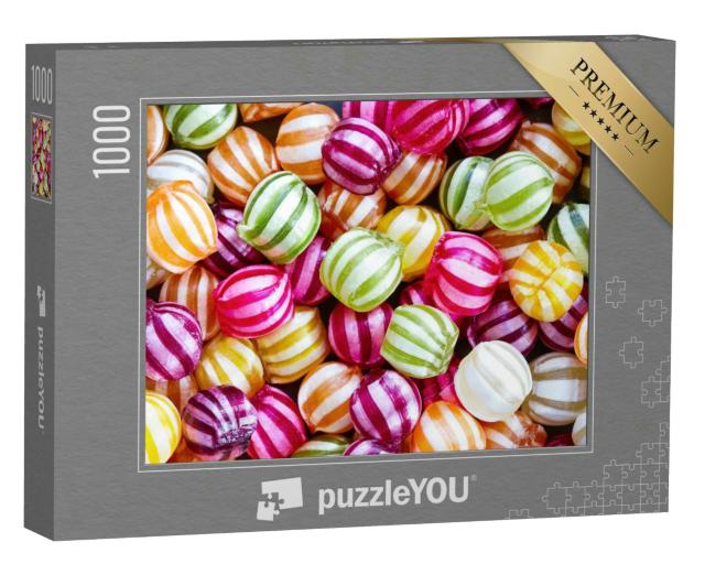 Puzzle 1000 Teile „Leckere gestreifte Bonbons in verschiedenen Farben“