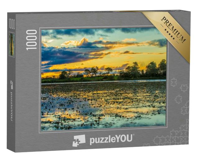 Puzzle 1000 Teile „Farbenfroher Sonnenuntergang: das Pantanal, Brasilien“