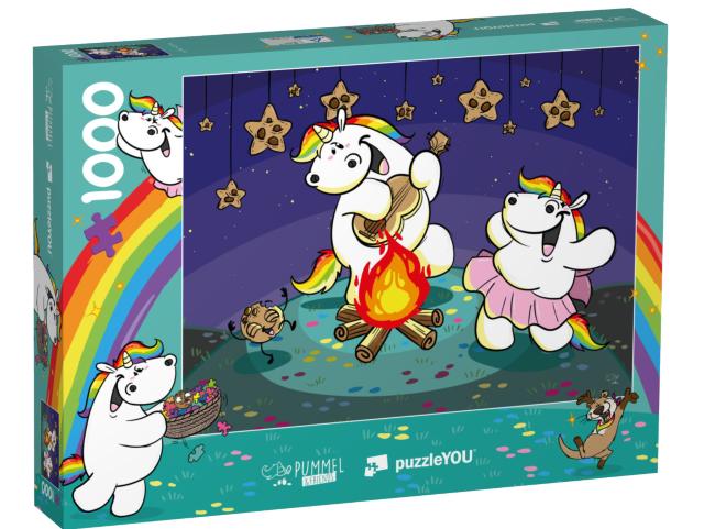 Puzzle 1000 Teile „Pummeleinhorn: Pummel & Friends - Lagerfeuer“