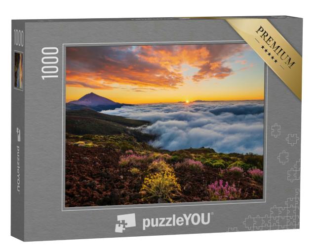 Puzzle 1000 Teile „Sonnenuntergang über den Wolken im Vulkan-Nationalpark Teide, Teneriffa“