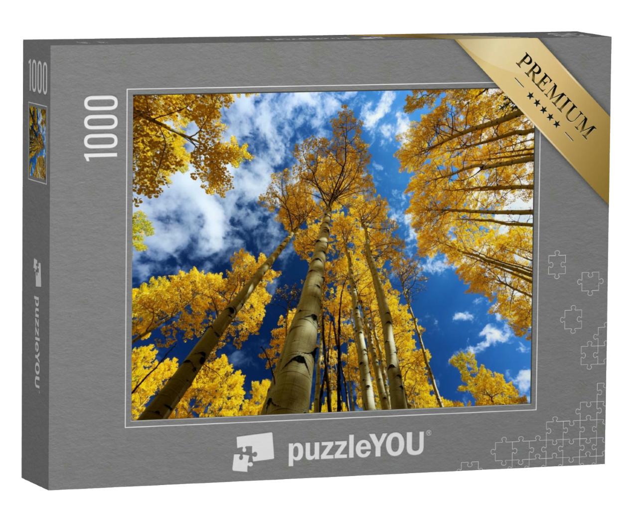 Puzzle 1000 Teile „Herbst Baldachin von leuchtend gelben Aspen: Rocky Mountains, Colorado“