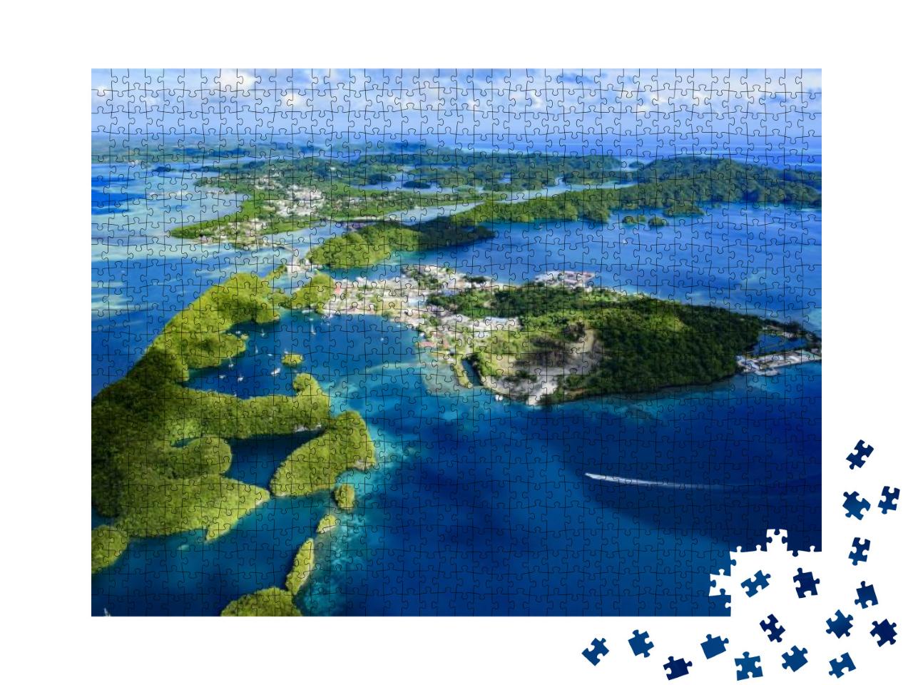 Puzzle 1000 Teile „Gesamtansicht der Insel Palau Malakal und Koror“