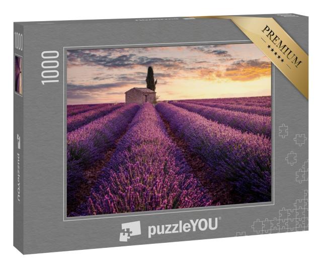 Puzzle 1000 Teile „Frankreich, Provence: Ein kleines Haus inmitten von Lavendelfeldern“
