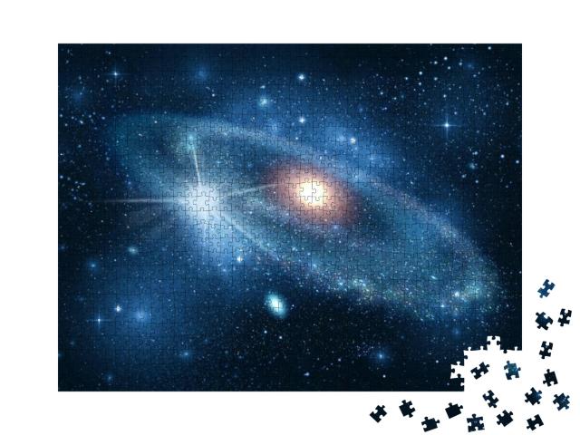 Puzzle 1000 Teile „Sirius, hellster Stern am Nachthimmel über der Erde“