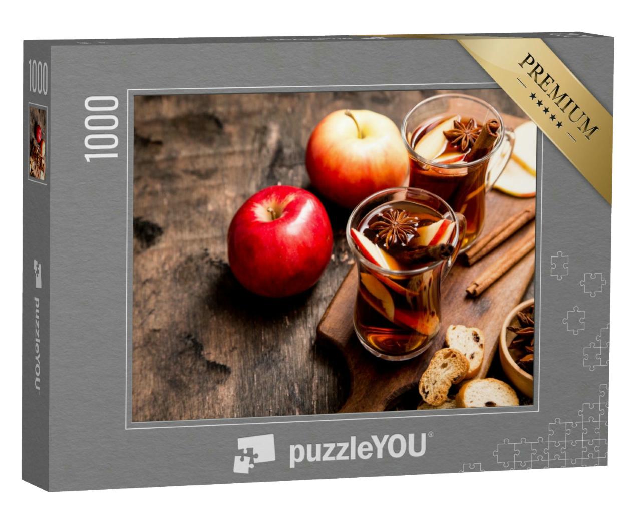 Puzzle 1000 Teile „Heiße Apfeltee mit Zimtstange und Sternanis“