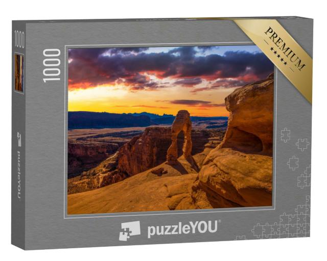 Puzzle 1000 Teile „Einzigartiger Sonnenuntergang im Arches National Park in Utah“