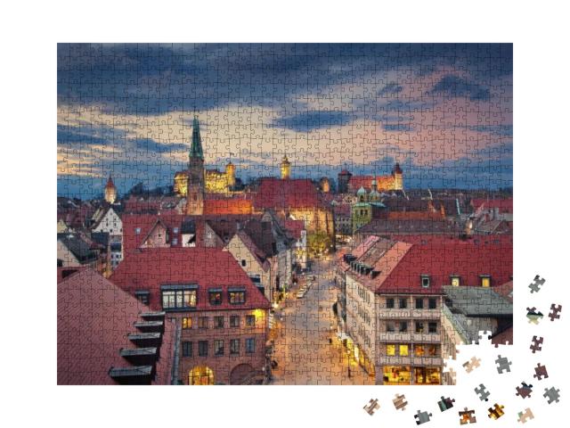 Puzzle 1000 Teile „Bild der historischen Innenstadt von Nürnberg, Deutschland“