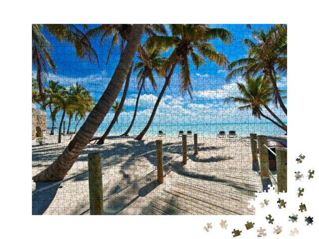 Puzzle 1000 Teile „Fußgängerbrücke zum Strand, Key West“